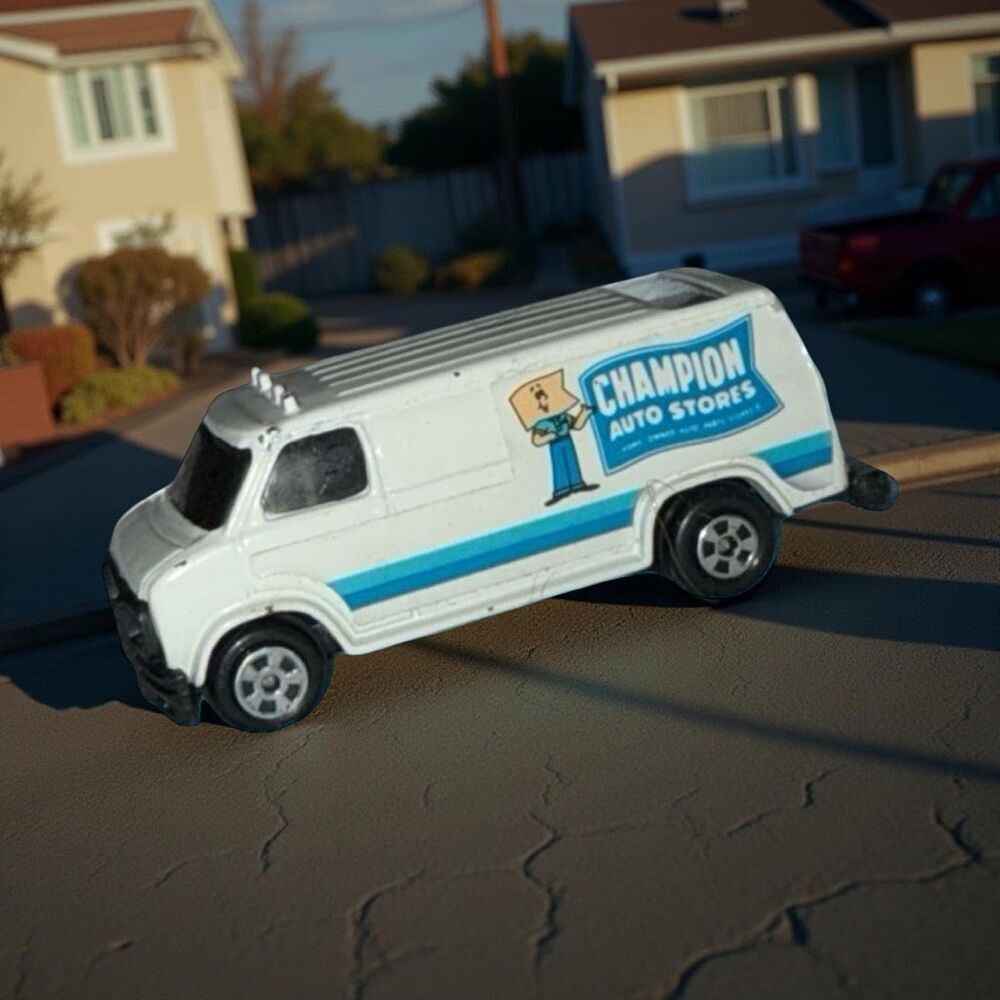Vintage 1980s Ertl Promotional White Champion Auto Stores Delivery Van 1:64